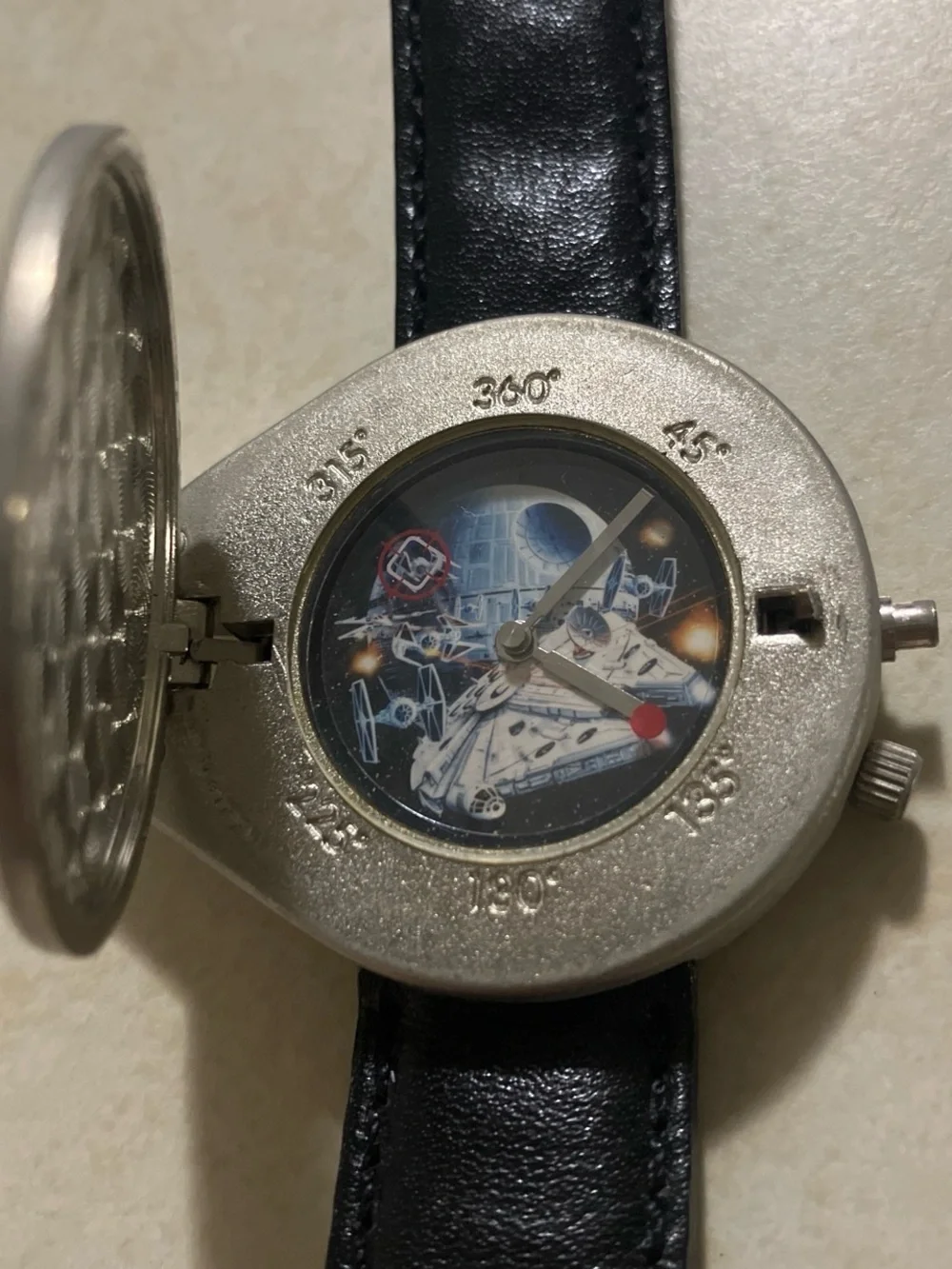 Vintage 1993 Millennium Falcon watch manufactured by Fantasma, 3636/10,000